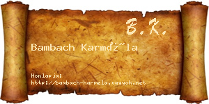 Bambach Karméla névjegykártya